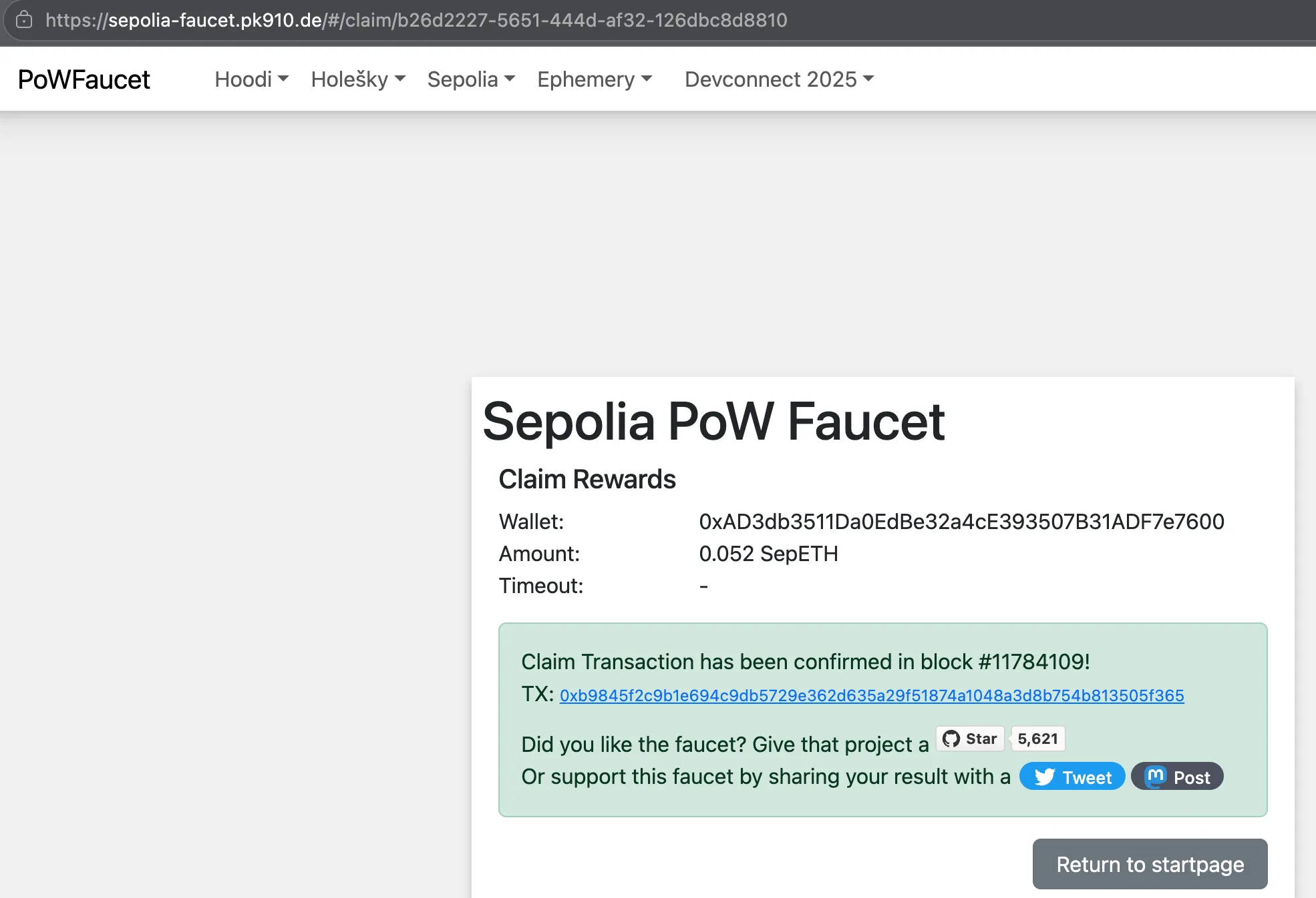 Sepolia Pow Faucet - sepolia-faucet.pk910.de